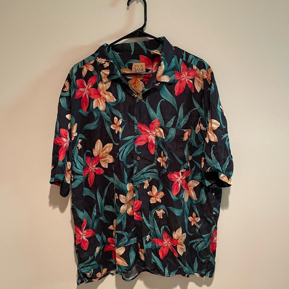 Jos. A. Bank Red and Green Lightweight Shirt Jacket